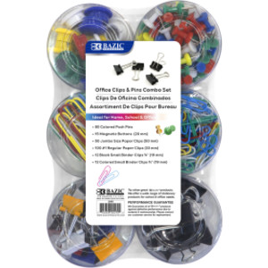 Push Pin, Paper Clip, Binder Clip, Magnetic Button Combo Set