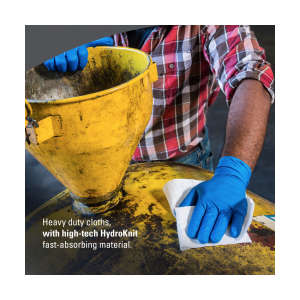 KIM41025, Kimberly Clark, WypAll PowerClean X80 Heavy Duty, 12.20"x12.40", Hydroentangled, Industrial Wipers, White