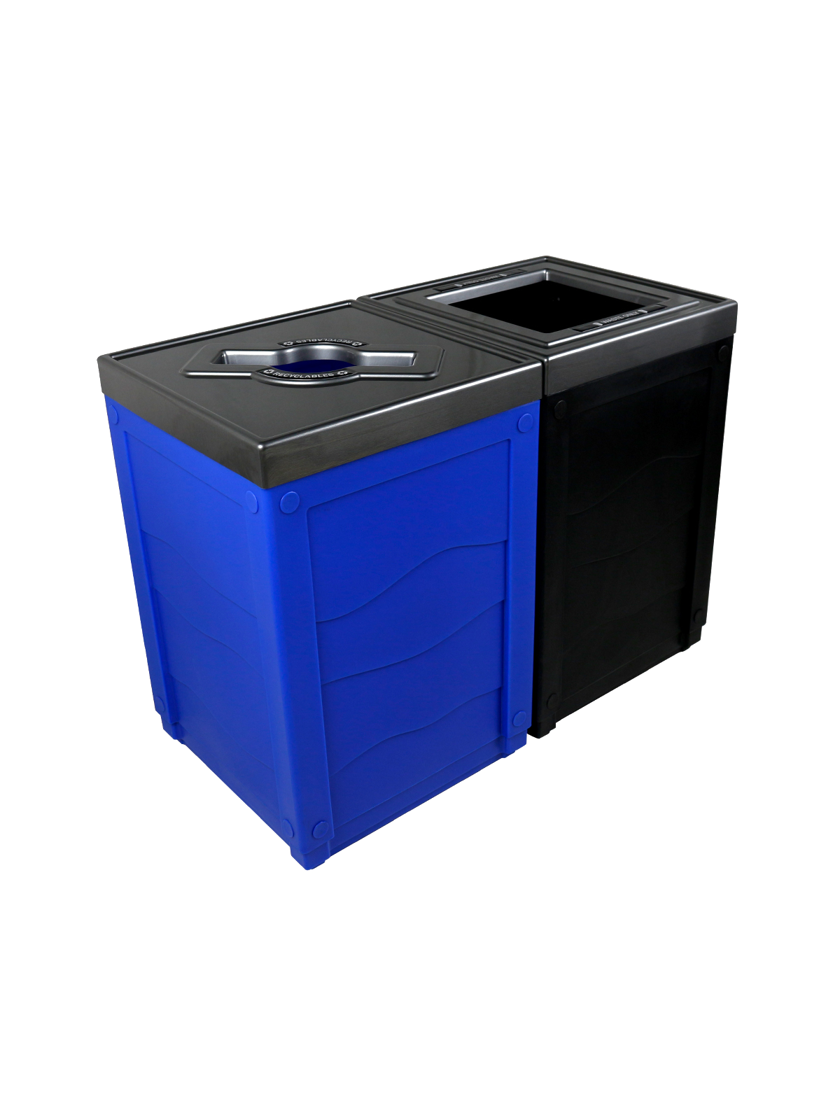 EVOLVE – Double – Kit – Recyclables-Waste – Mixed-Full – Blue-Black