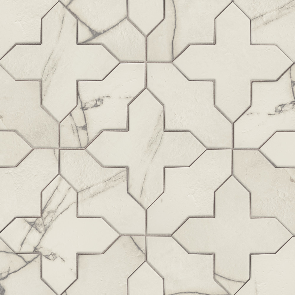 Istanbul Squire Shield Day with Day Cross 6 in. x 8-3/8 in. Porcelain Floor and Wall Tile