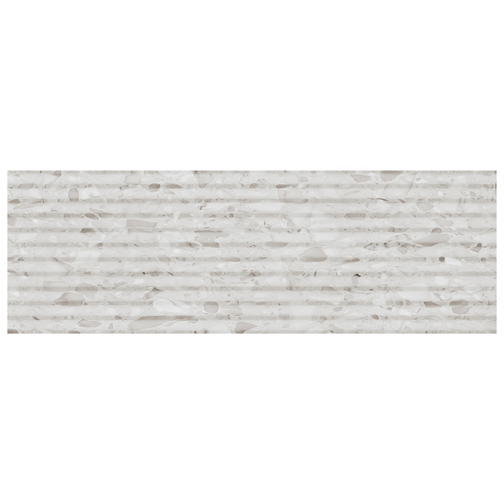 Marbilia Fluted Terrazo White 15-3/4 in. x 47-1/4 in. Porcelain Wall Tile