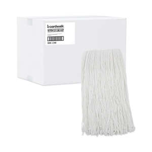 Boardwalk, Premium Rayon Cut-End Wet Mop Head with 1" Headband, 20 oz, White