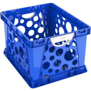 Premium File Crate with Handles, Classroom Blue
