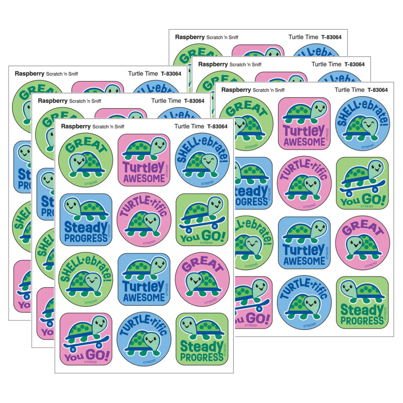 Turtle Time, Raspberry Scent Scratch 'n Sniff Stinky Stickers®, 48 Per Pack, 6 Packs