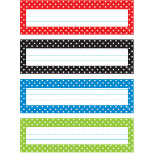 Polka Dots Desk Toppers&reg; Name Plates Var. Pk., 32 ct