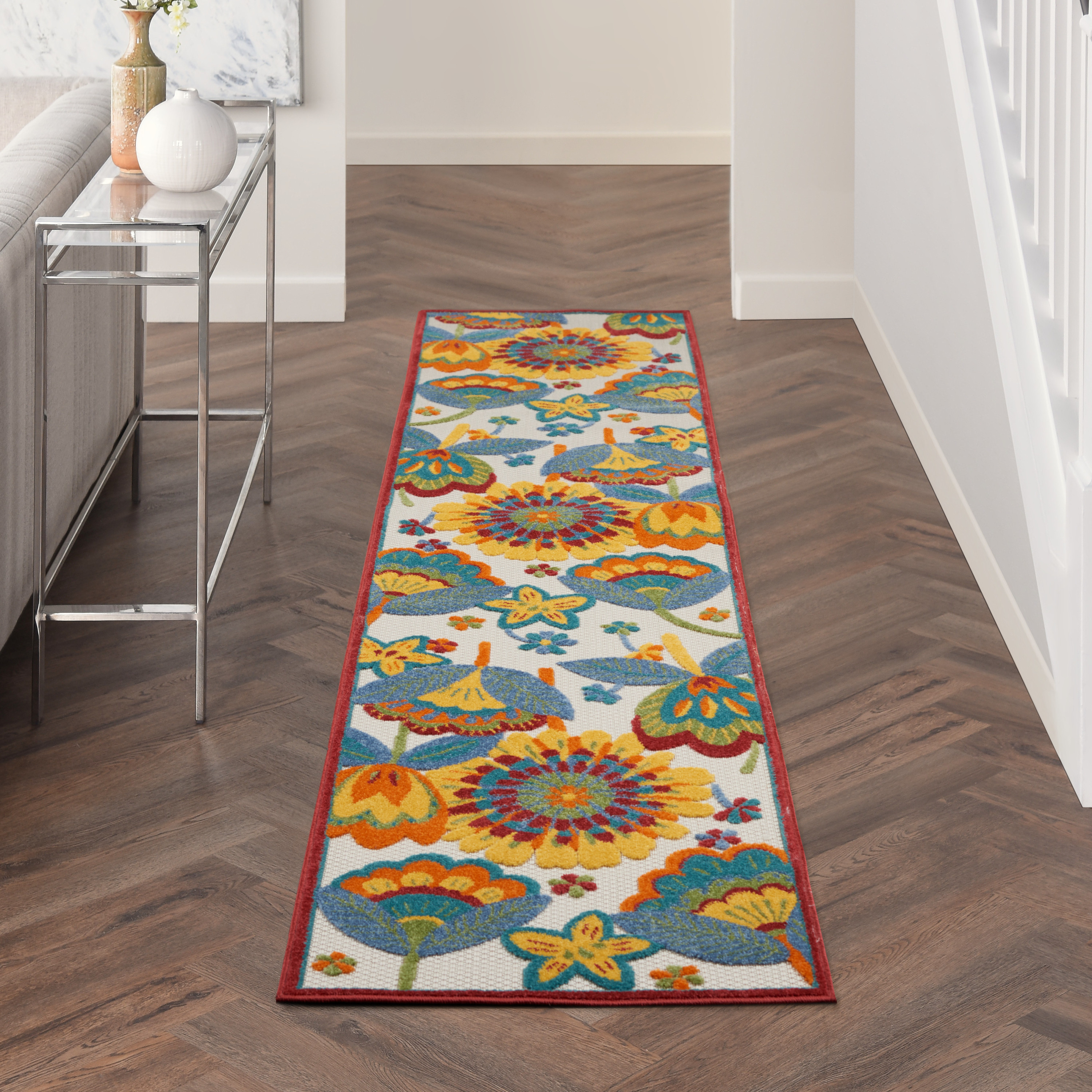 Nourison Aloha 2'3" x 10' Multicolor Contemporary Rug