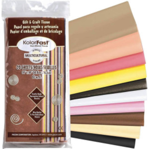 Multi-Cultural Tissue Assortment, 10 Assorted Colors, 20" x 30", 20 Sheets
