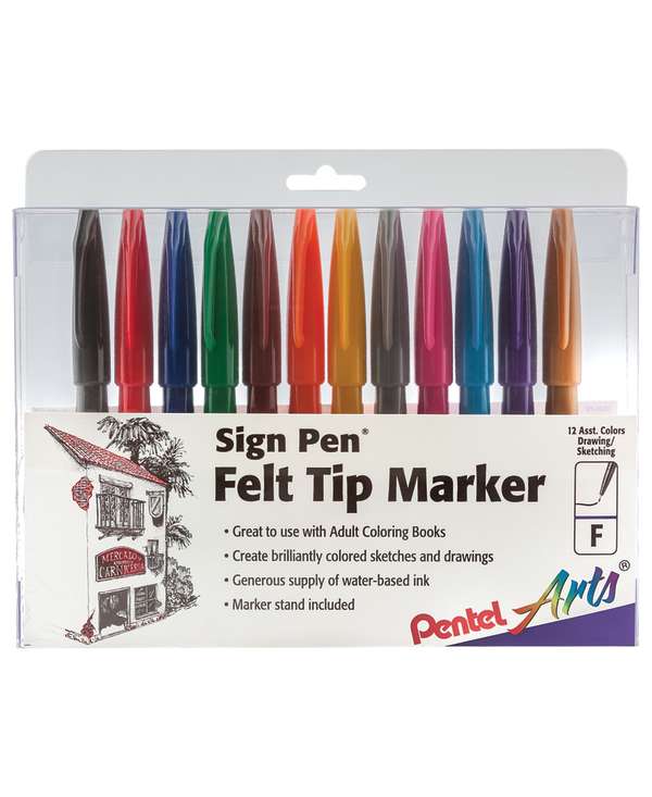 Pentel Arts® Sign Pens, 12...
