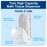 Tork, T26 Twin High Capacity,  Bath Tissue Dispenser, White