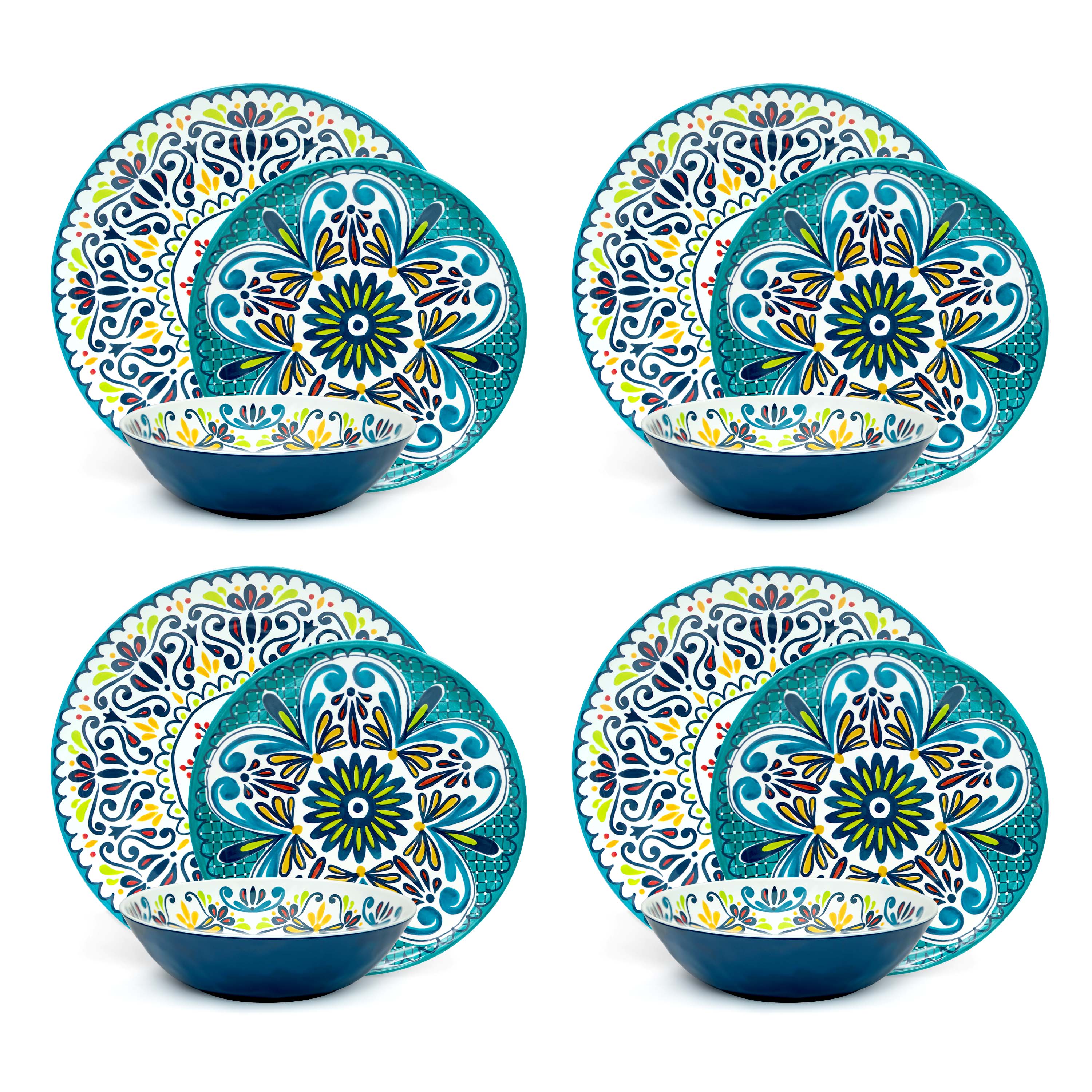 Medallion Dinnerware Set, Cool, 12-piece set slideshow image 4 Medallion Dinnerware Set, Cool, 12-piece set slideshow image 4