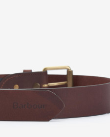 Contrast Leather Belt Olive-Brown