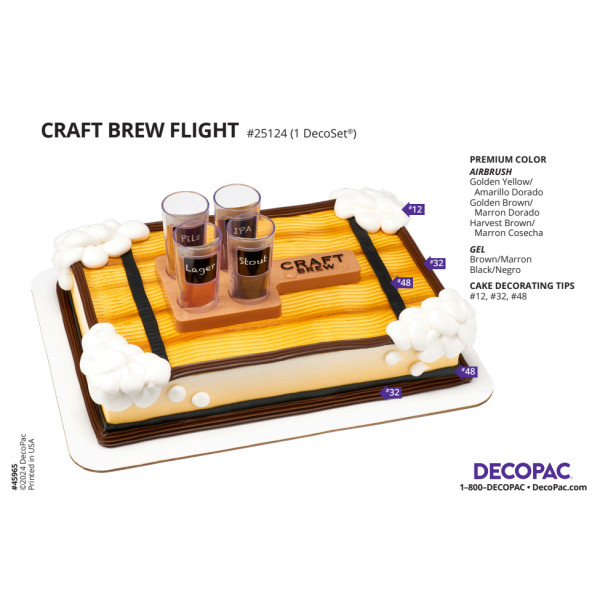 Craft Brew Flight Cake Decorating Instruction Card
