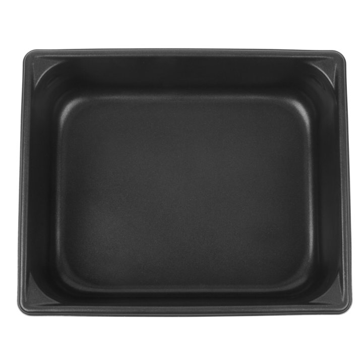 Half-size 4-inch-deep Super Pan V® stainless steel steam table pan with Steel Coat x3™ nonstick coating