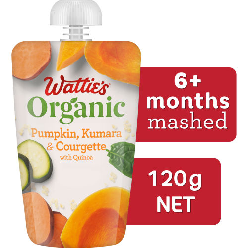  Wattie's® Organic Pumpkin, Kumara and Courgette with Quinoa 120g 6+ months 