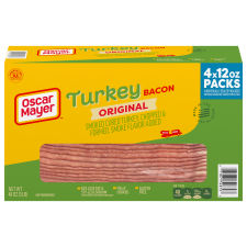 Oscar Mayer Fully Cooked & Gluten Free Turkey Bacon, 4 ct Box, 12 oz Packs, 71-73 total slices