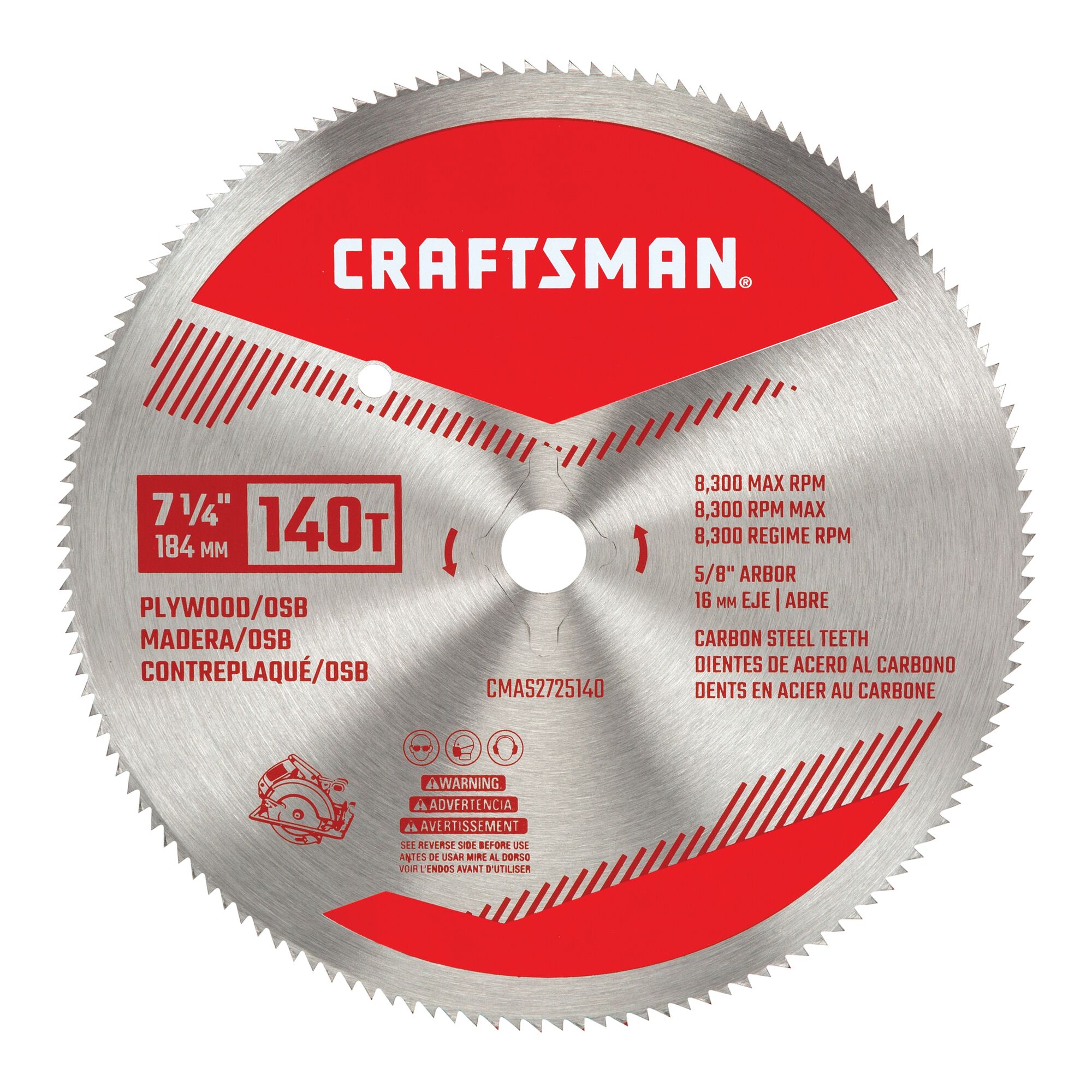 7 and a quarter inch 140 tooth plywood saw blade.