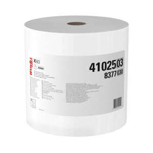 KIM41025, Kimberly Clark, WypAll PowerClean X80 Heavy Duty, 12.20"x12.40", Hydroentangled, Industrial Wipers, White