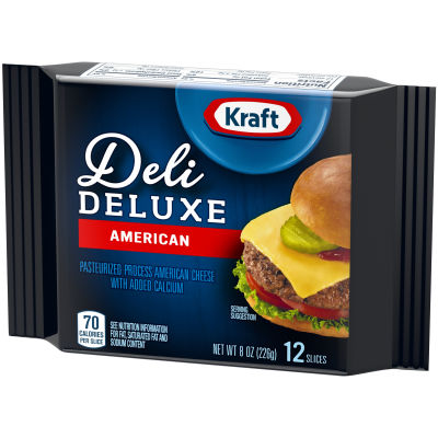 Kraft Deli Deluxe American Cheese Slices 8oz 12 Ct Pack