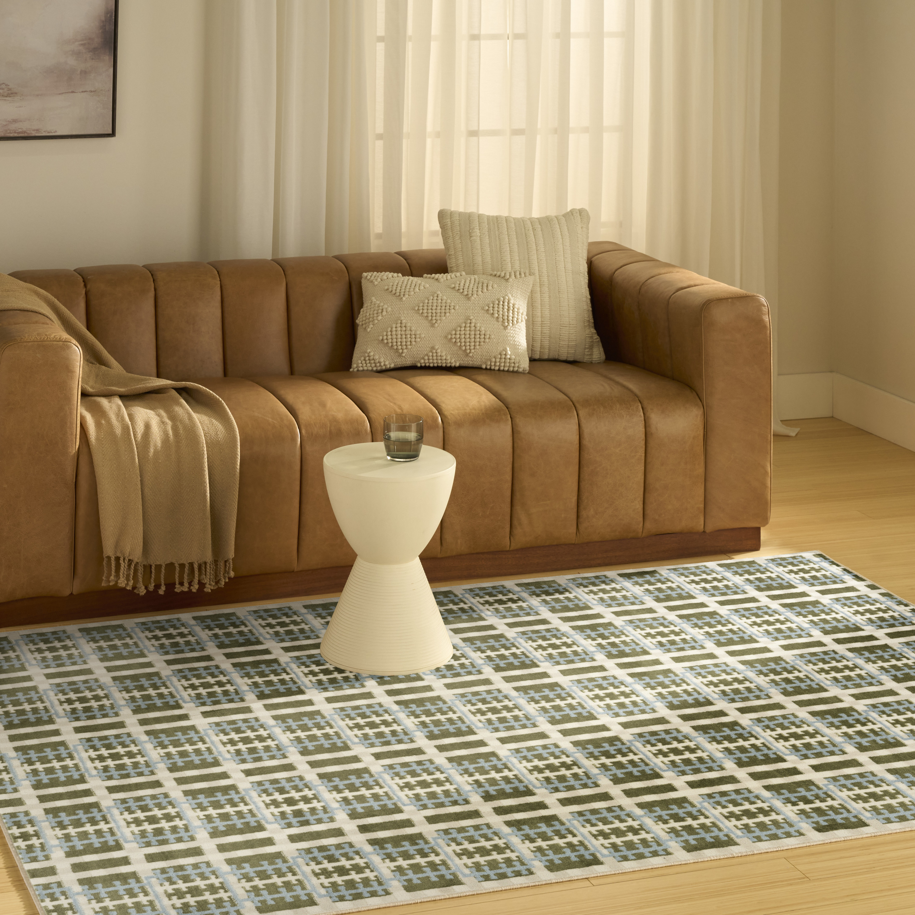 Nourison Nordic 4' x 6' Blue Green Modern Indoor Rug