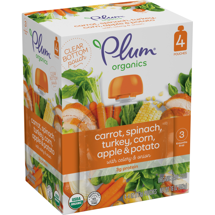 Carrot, Spinach, Turkey, Corn, Apple & Potato (Pack of 4)