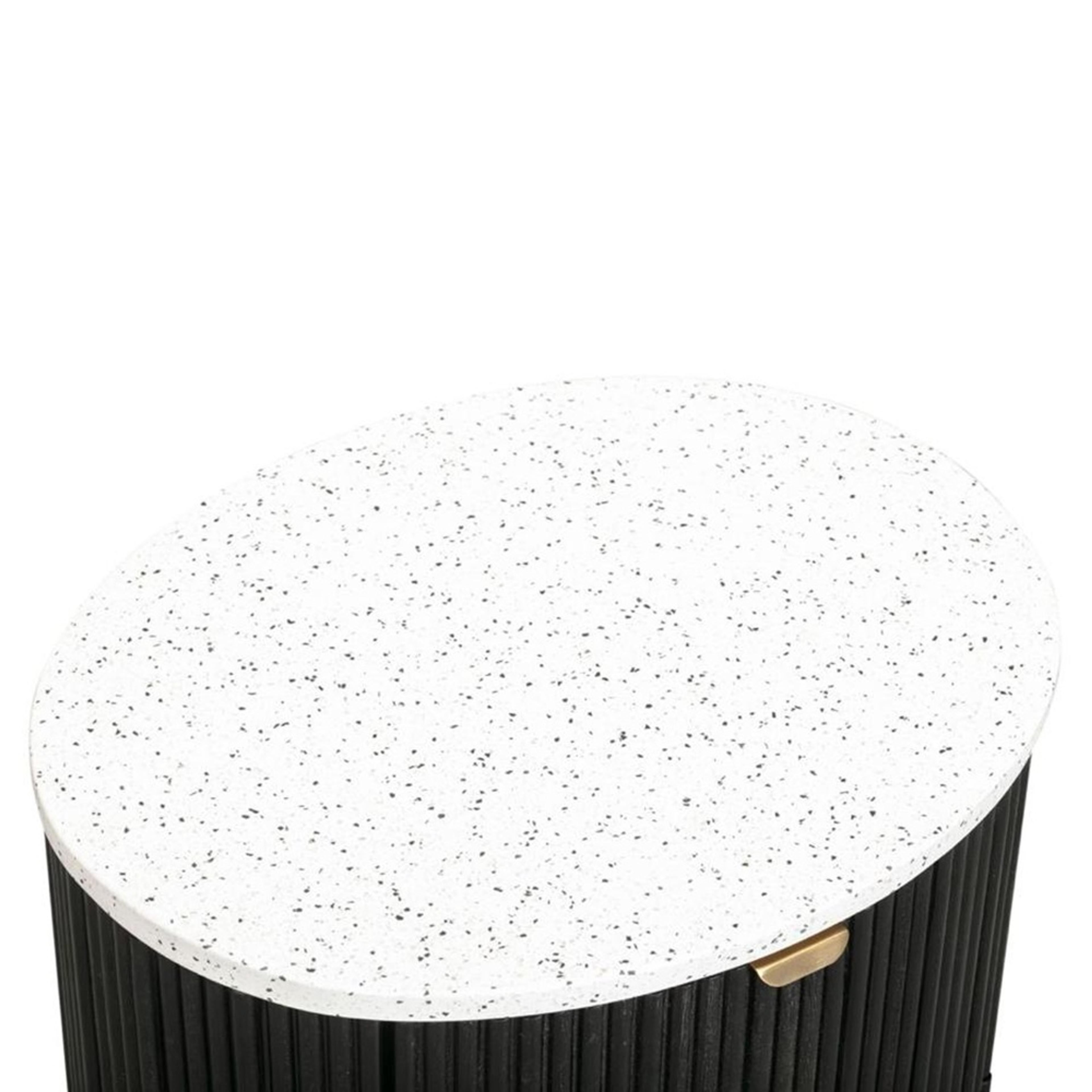 Detail image of the  Razzo Bedside Table (2 Drawer), Black from Forty Winks
