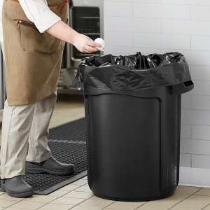 Rubbermaid Commercial, VENTED BRUTE, 32 gal, Resin, Black, Round, Receptacle