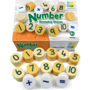 Number Stamping Stones, 0-10 Numerals and Operation Symbols, Set of 14