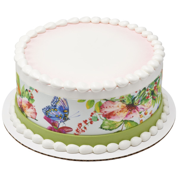 Watercolor Floral PhotoCake® Edible Image® Strips