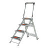 Safety Step Stepladder, Aluminum, 4-Step, 300 lbs. Capacity Rated