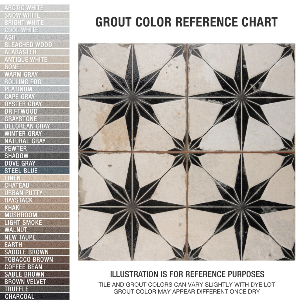 Kings Star Luxe Nero 17-5/8 in. x 17-5/8 in. Ceramic Floor and Wall Tile