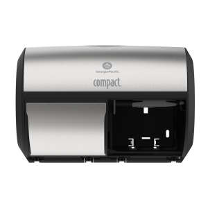 Georgia Pacific, Compact® Side-By-Side 2-Roll, Coreless Bath Tissue Dispenser, Black/Chrome