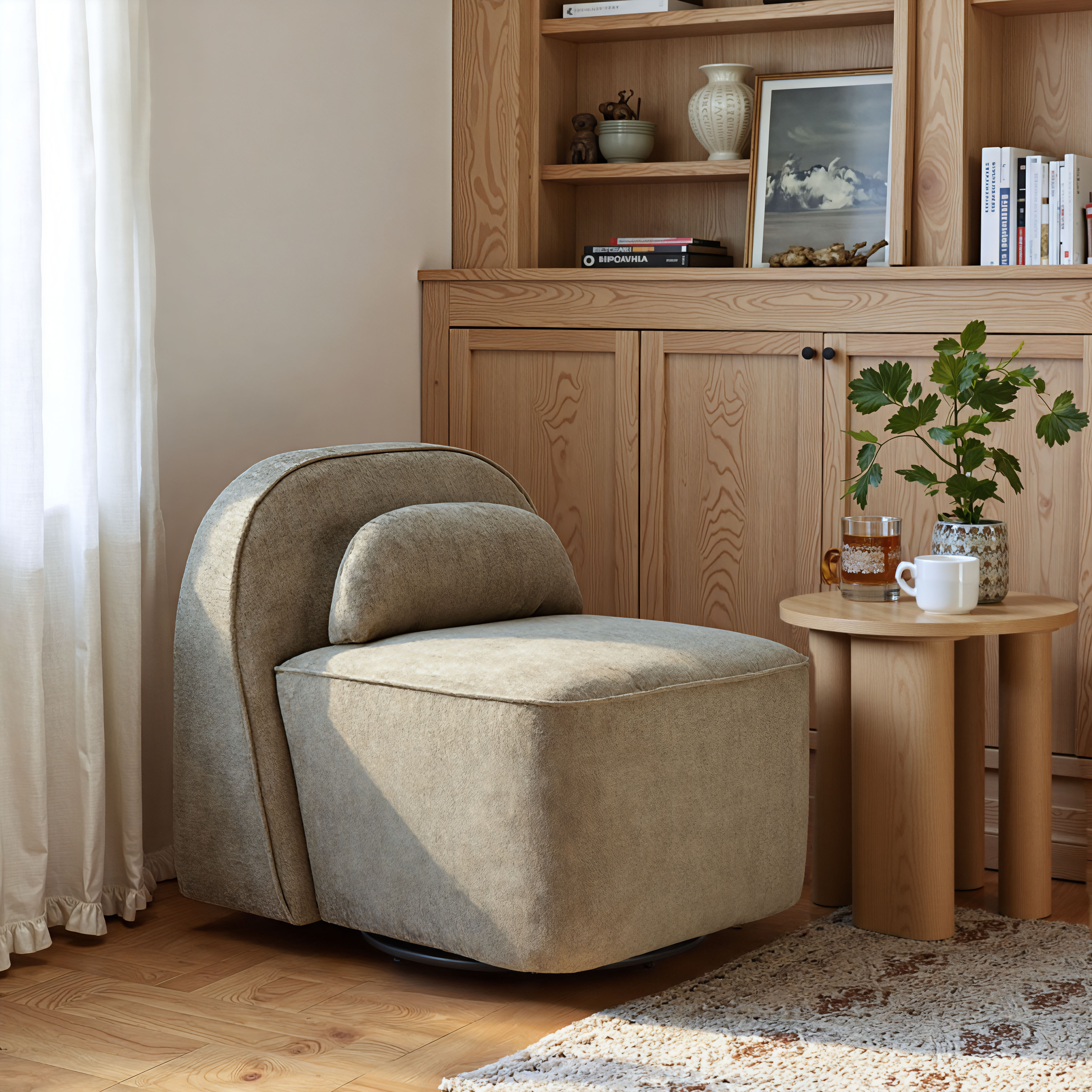 Kakao Swivel Chair Olive Brown product image