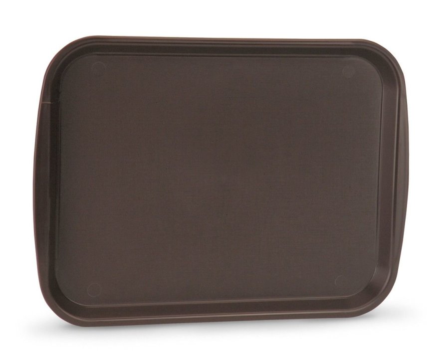 17 3/16" x 12 1/8" Traex® premium plastic fast-food tray in brown