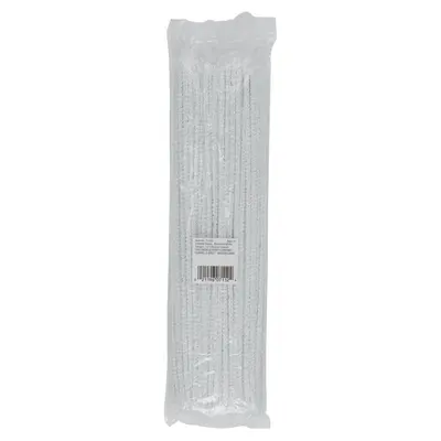 Creativity Street  Cotton Chenille Stems, White,  12" x 4mm, 100 Pieces