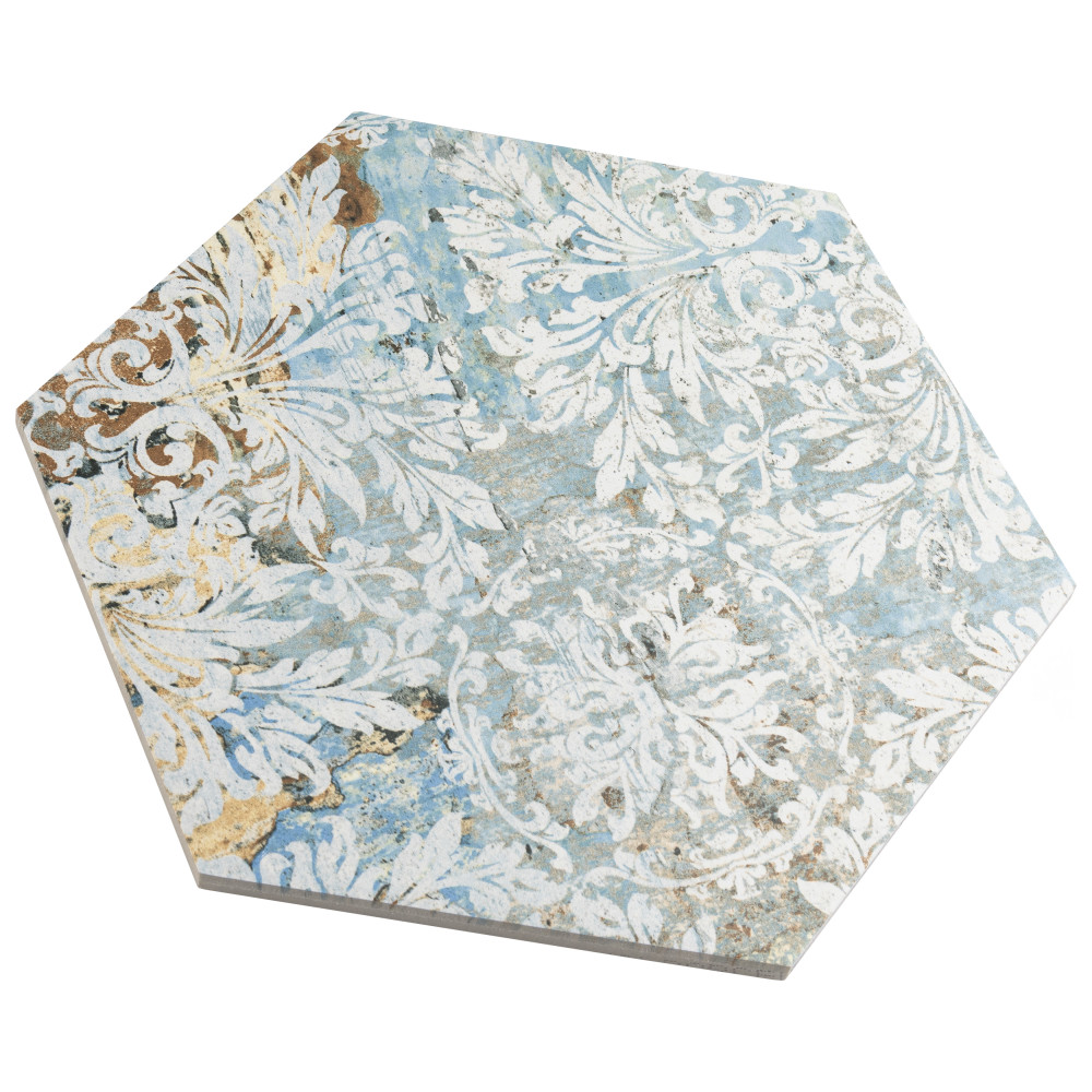 Carpet Hex Tapestry Natural 9-7/8 in. x 11-1/4 in. Porcelain Floor and Wall Tile