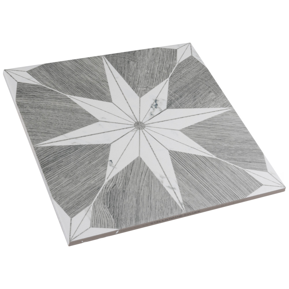 Llama Stella Loire Verso Silver Smoke 9-3/4 in. x 9-3/4 in. Porcelain Floor and Wall Tile