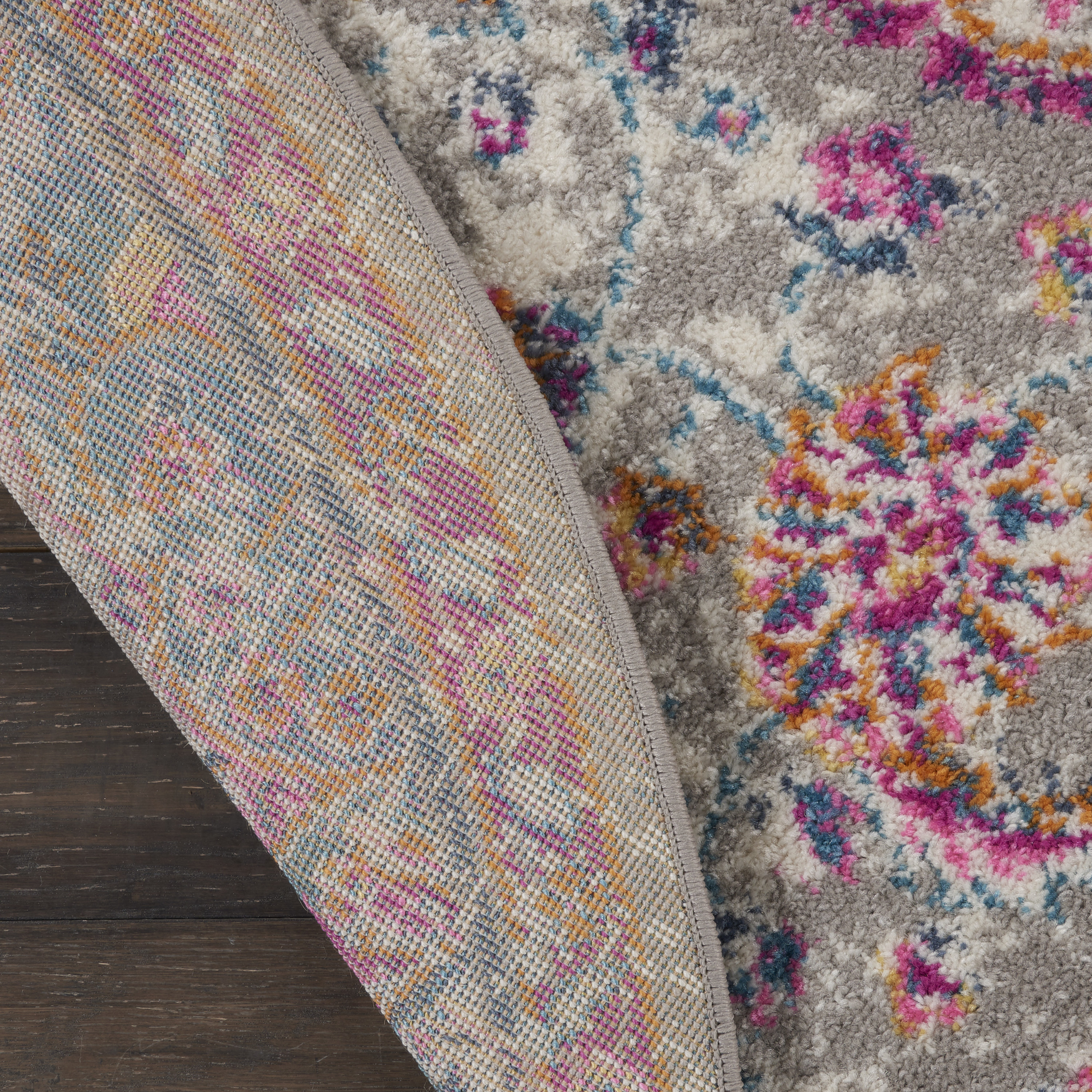 Nourison Passion 5' x Round Grey Multicolor Transitional Indoor Rug