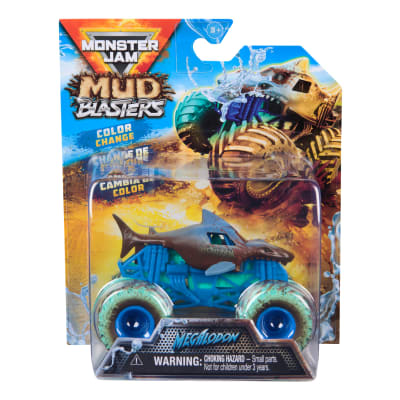 Monster Jam Mud Blasters, Megalodon Color Change Monster Jam Truck, 1:64 Die Cast Vehicle, Kids Toys for Boys and Girls 3+