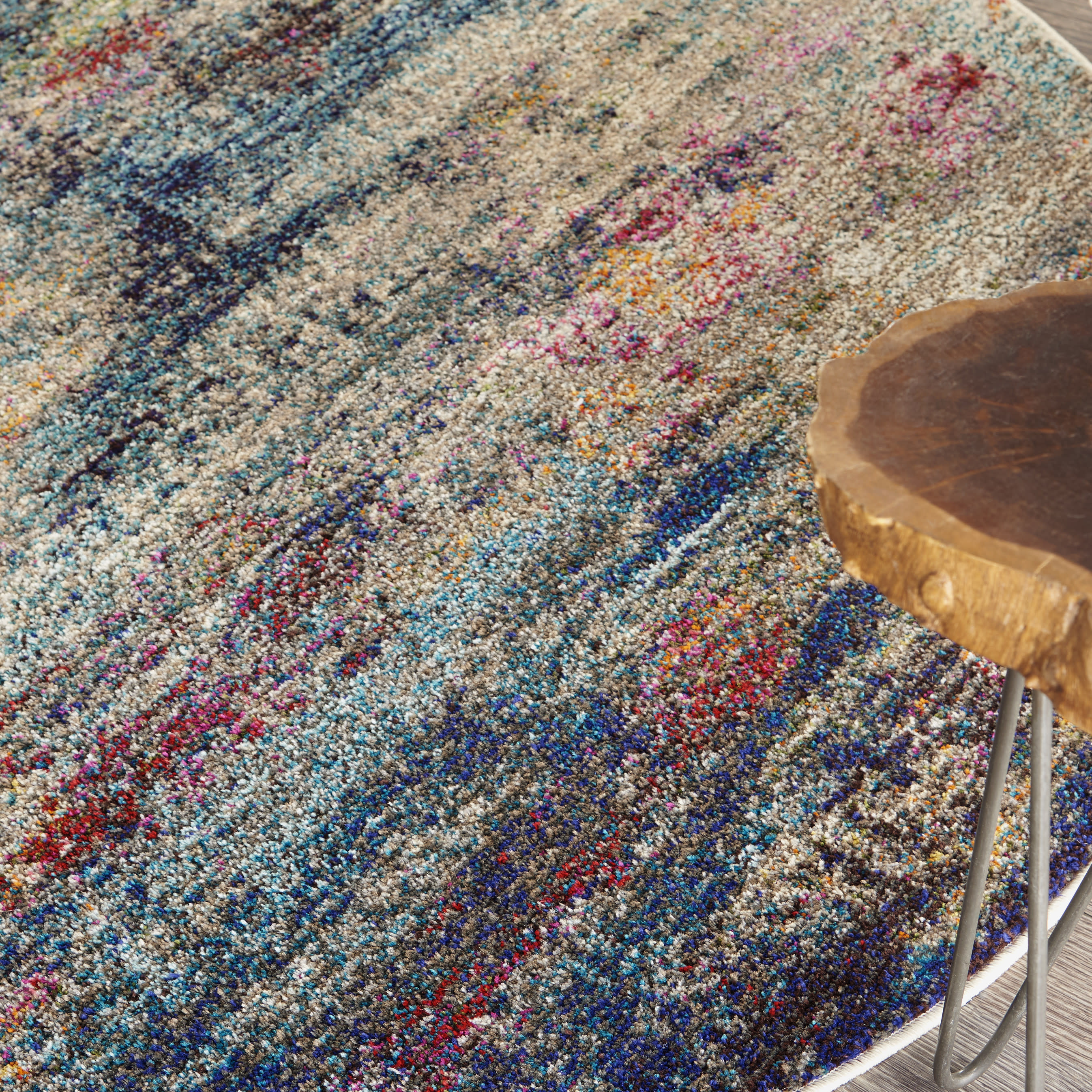 Nourison Celestial 4' x Round Multicolor Modern Indoor Rug