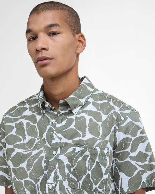 Spillroad Printed Short-Sleeved Shirt Light Moss
