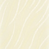 Cream textured wallpaper with subtle diagonal wavy white stripes covering a wall, repeating pattern that creates soft movement in an evenly lit interior.