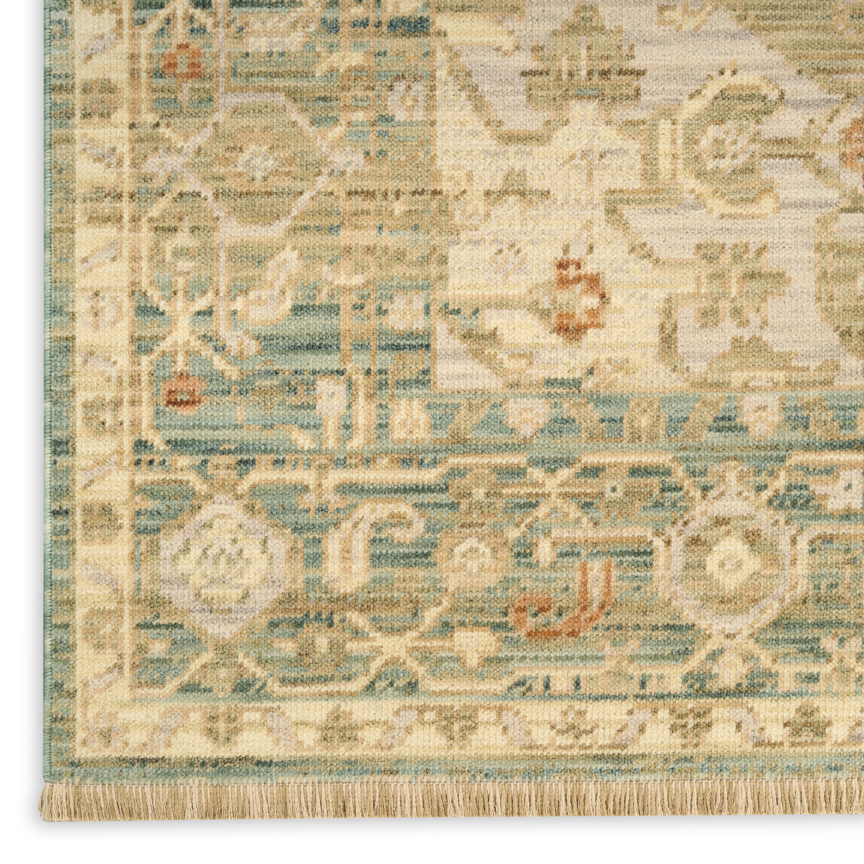 Nourison Antique Bloom 5'6" x 8'6" Teal Vintage Indoor Rug