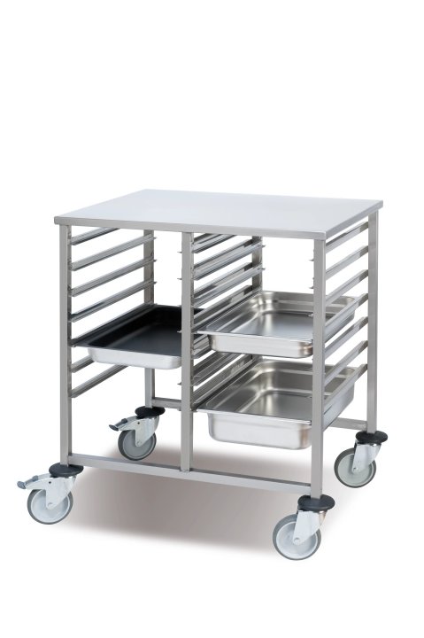 Tray Transport Trolley 7 Rails Double GN 1/1