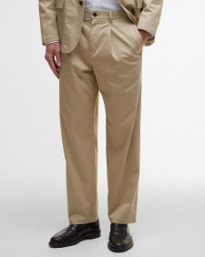 Herringbone Cotton Trousers Sand