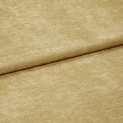 Beige plush, short-pile fabric folded across the frame, showing a neat horizontal fold; close-up view with soft, even lighting on a neutral background.