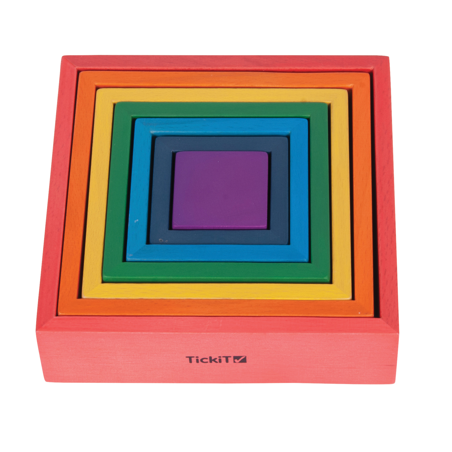 TickiT Wooden Rainbow Architect Squares - Set of 7
