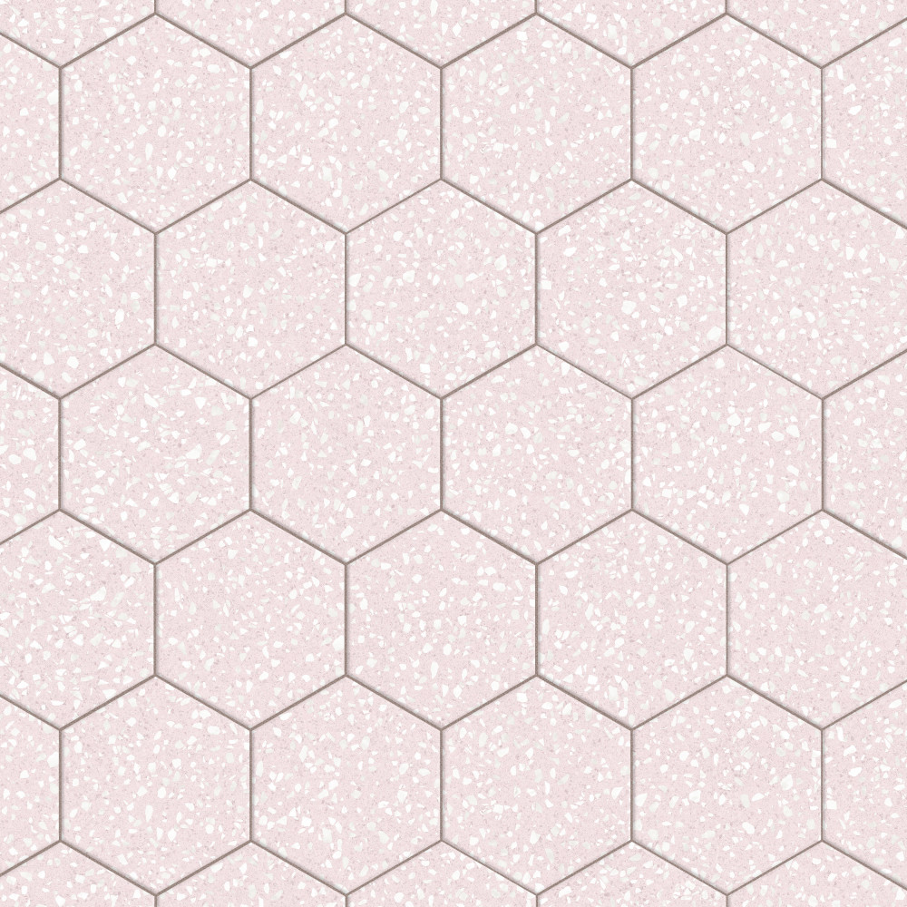 Venice Hex Pink 8.63x9.88 Hexagon Porcelain Floor and Wall Digital Pattern