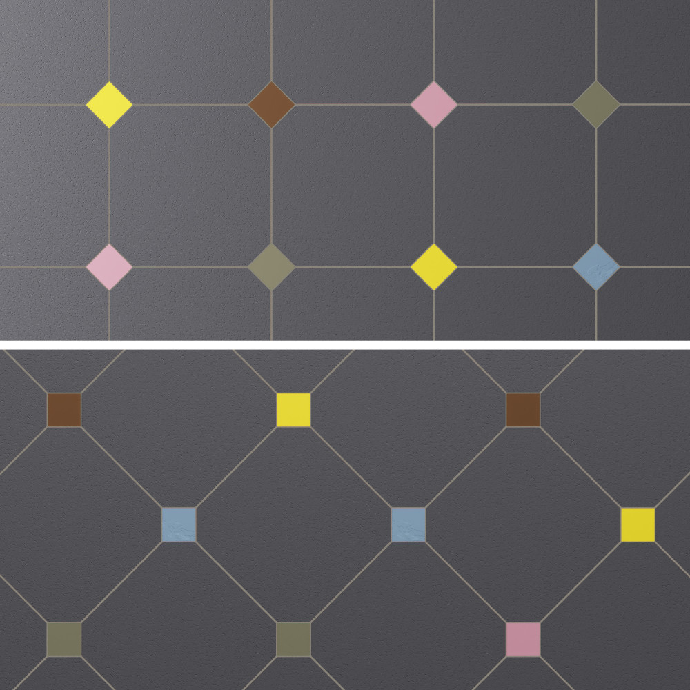 Vaudeville Octagon Antracita with Taco Multi 7-7/8 in. x 7-7/8 in. Porcelain Floor and Wall Tile