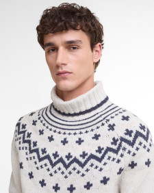 Hewton Fair Isle Roll Neck Jumper Whisper White