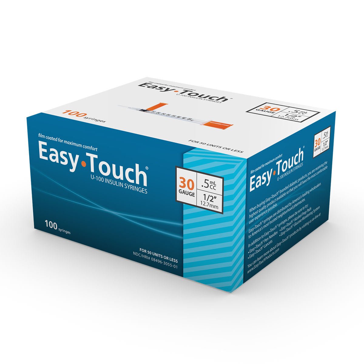 MHC Medical SYRINGE/NDL, EASY TOUCH .5CC 30GX1/2" (100/BX 5BX/CS)